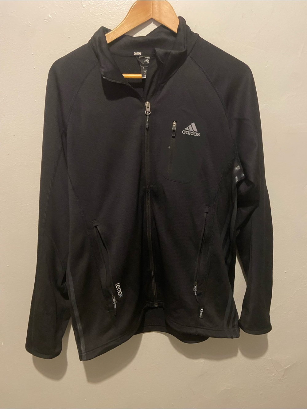 adidas Black Full-Zip Performance Jacket with Zip Pockets